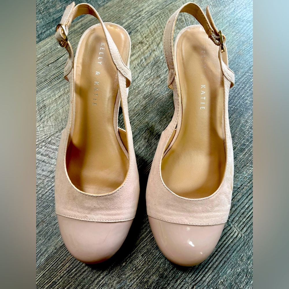Kelly & Katie Blush Pink Backless Heels